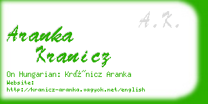 aranka kranicz business card